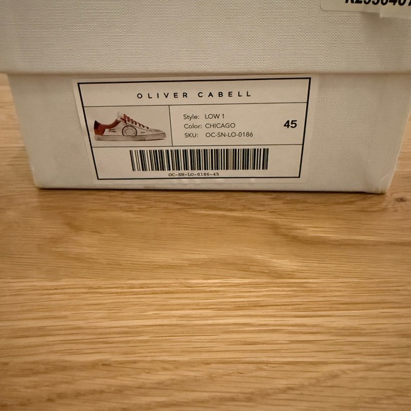 Oliver Cabell White and Red Classic Sneakers - Picture 7 of 7